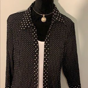 Black white polkadot extra large